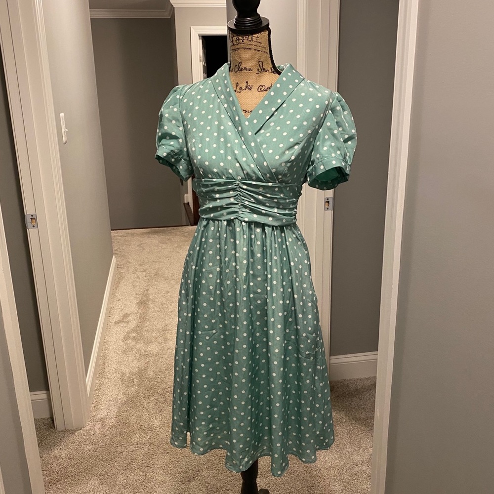 Mikarose Mint Polka Dot Dress